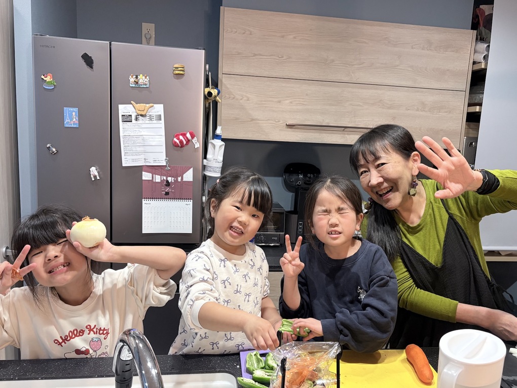 Cooking with granddaughters !!